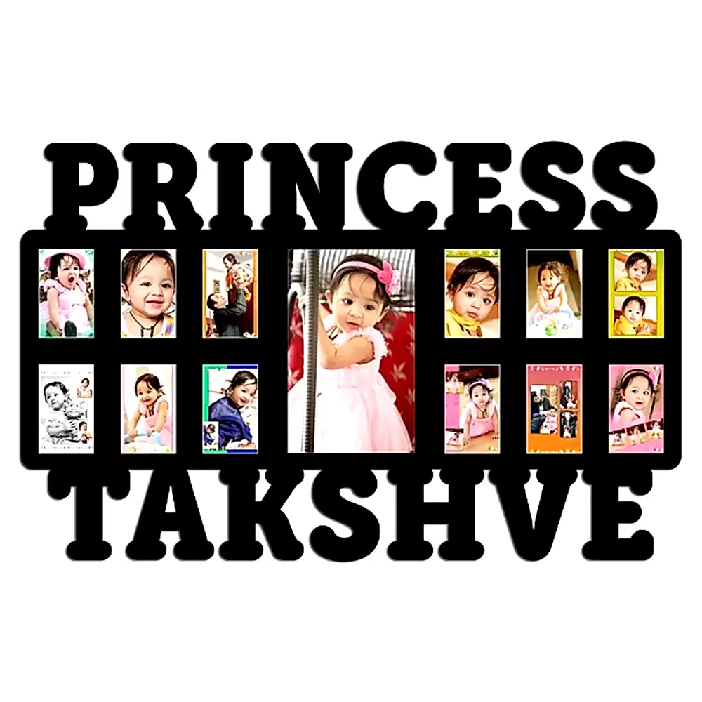 Customized Princess Name Collage MDF Wood Frame