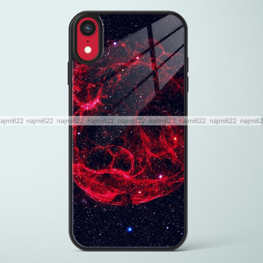Red Smoke Galaxy Glass Case