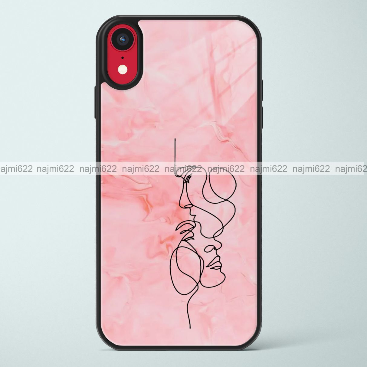 Couple Line Art Glass Case