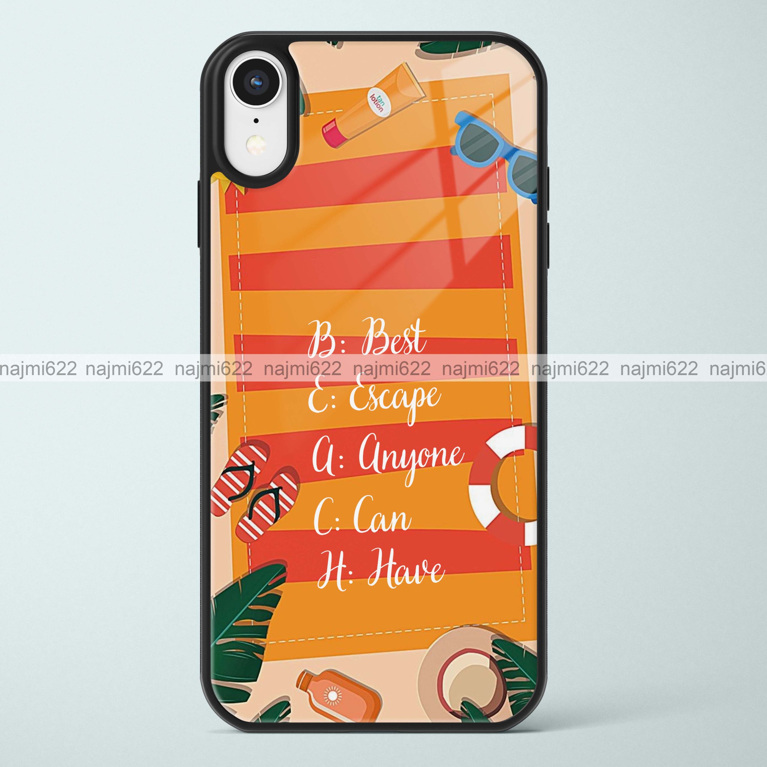 BEACH meaning Glass Case