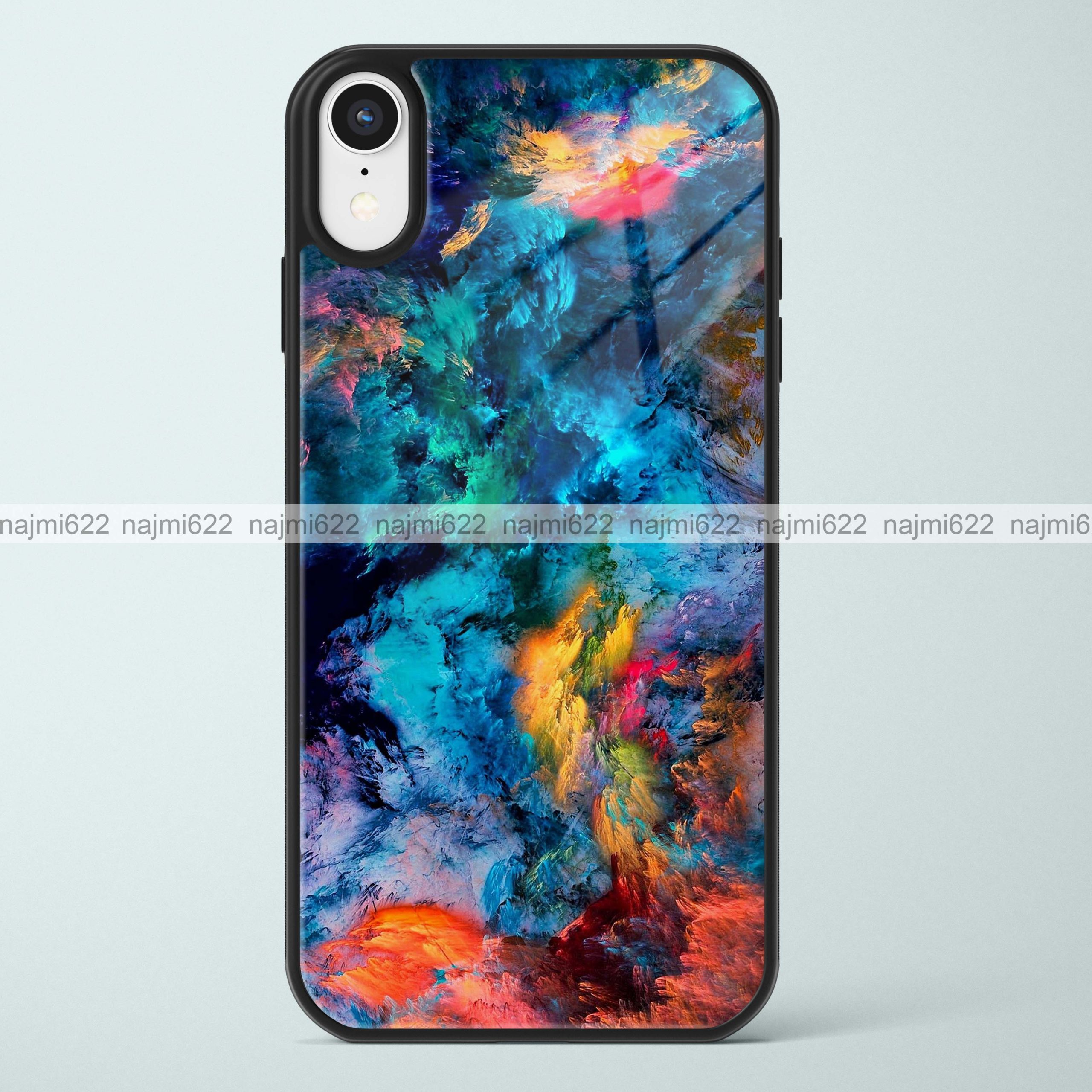 Blue Colors Abstract Glass Case