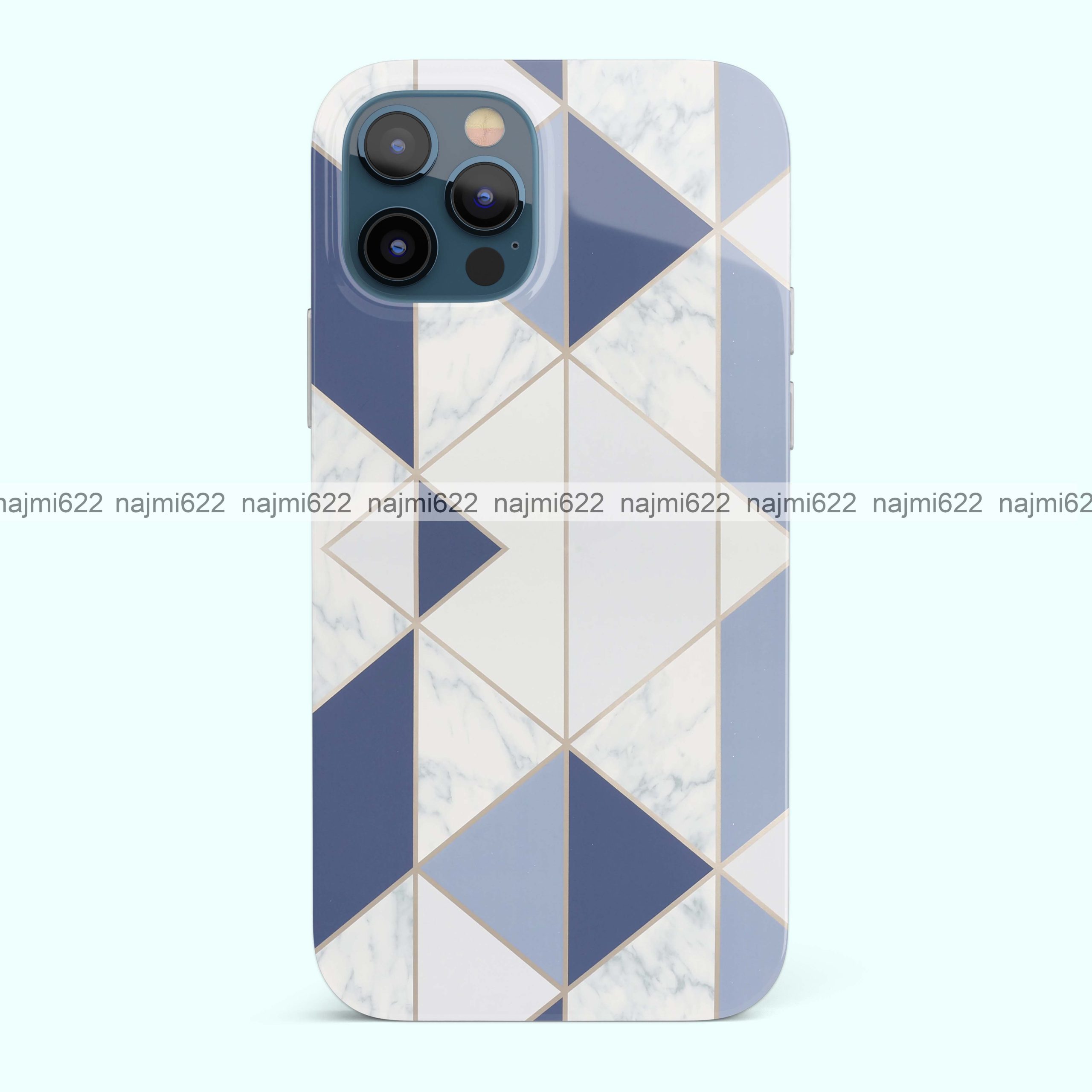 Blue Geometric Silicone Case