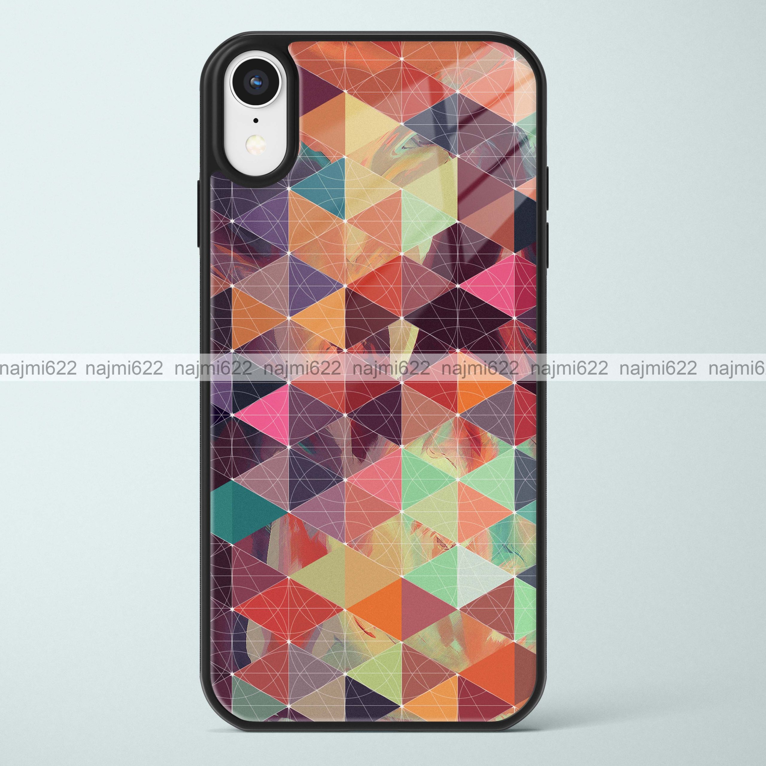 Colorful Geometric Glass Case