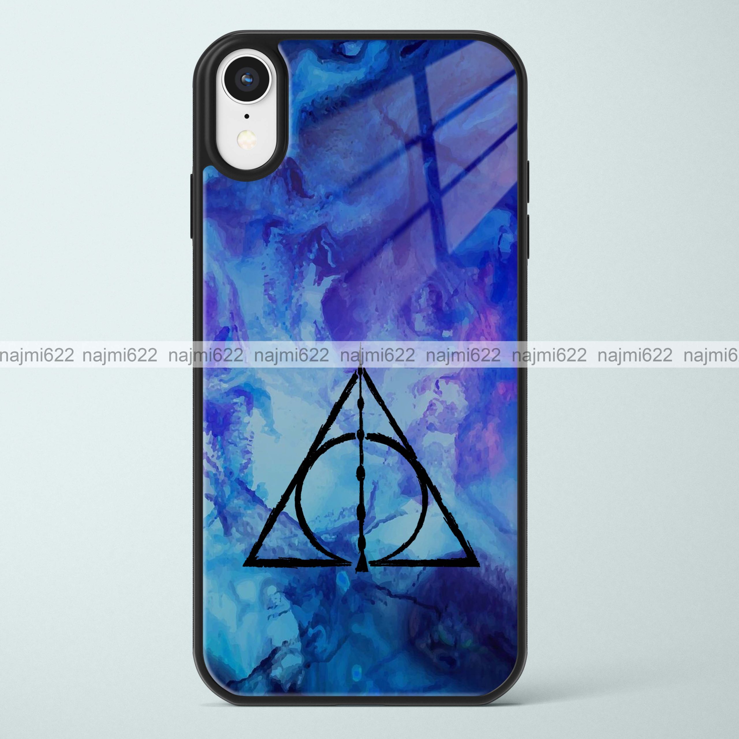 Deathly Hallows on Blue Glass Case