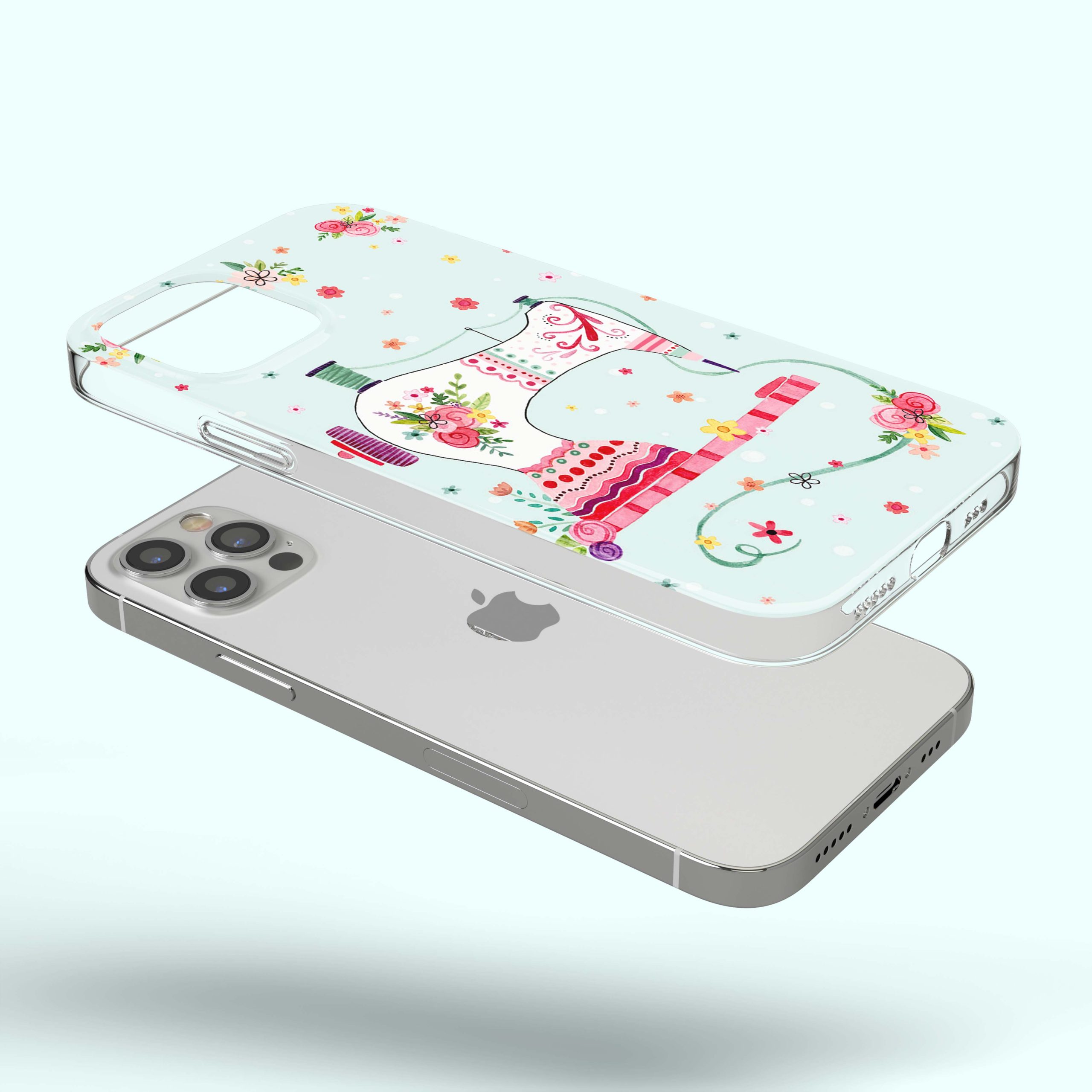 Floral Sewing Machine Glass Case1