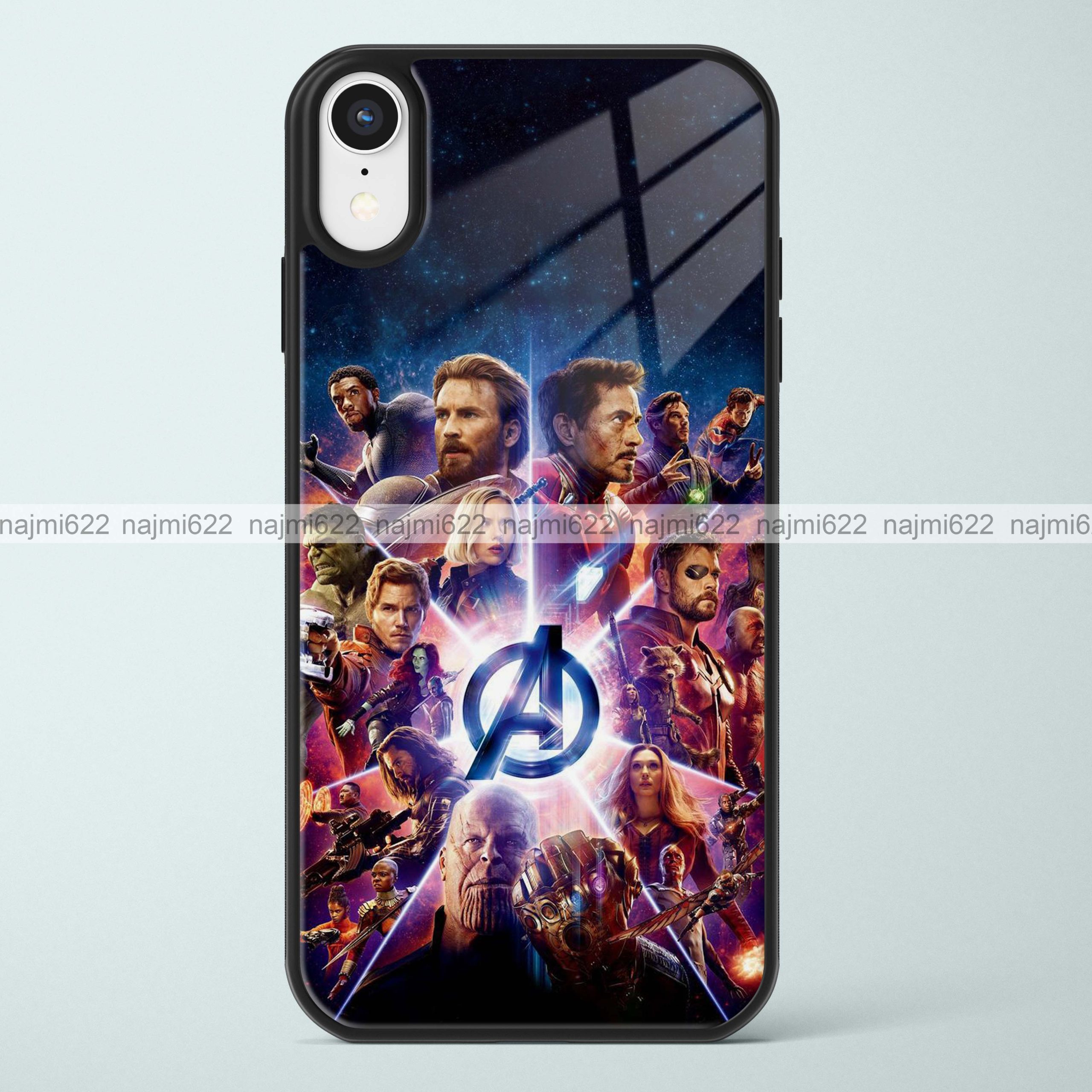 Glowing Avengers Logo Glass Case