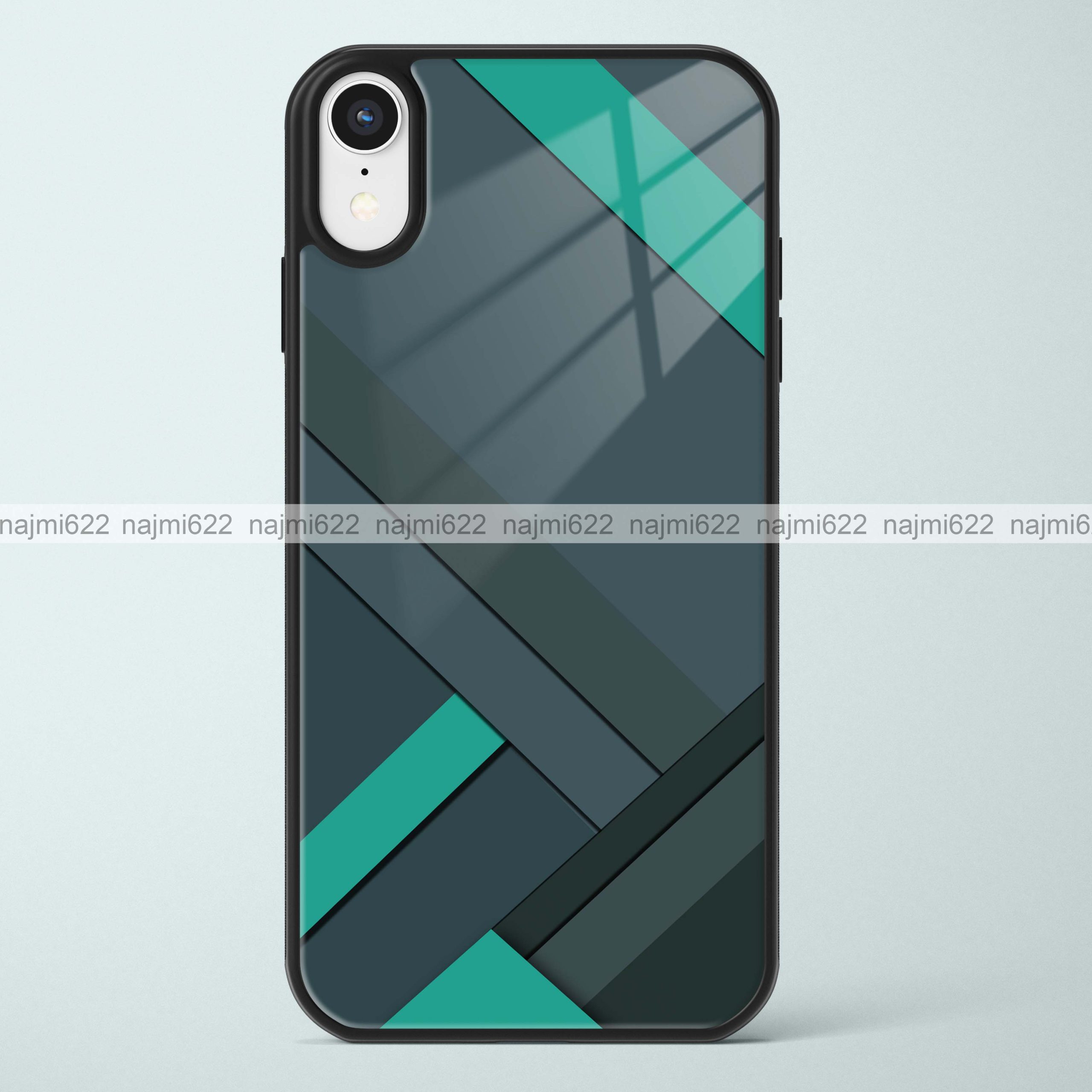 Grey Green Abstract Glass Case