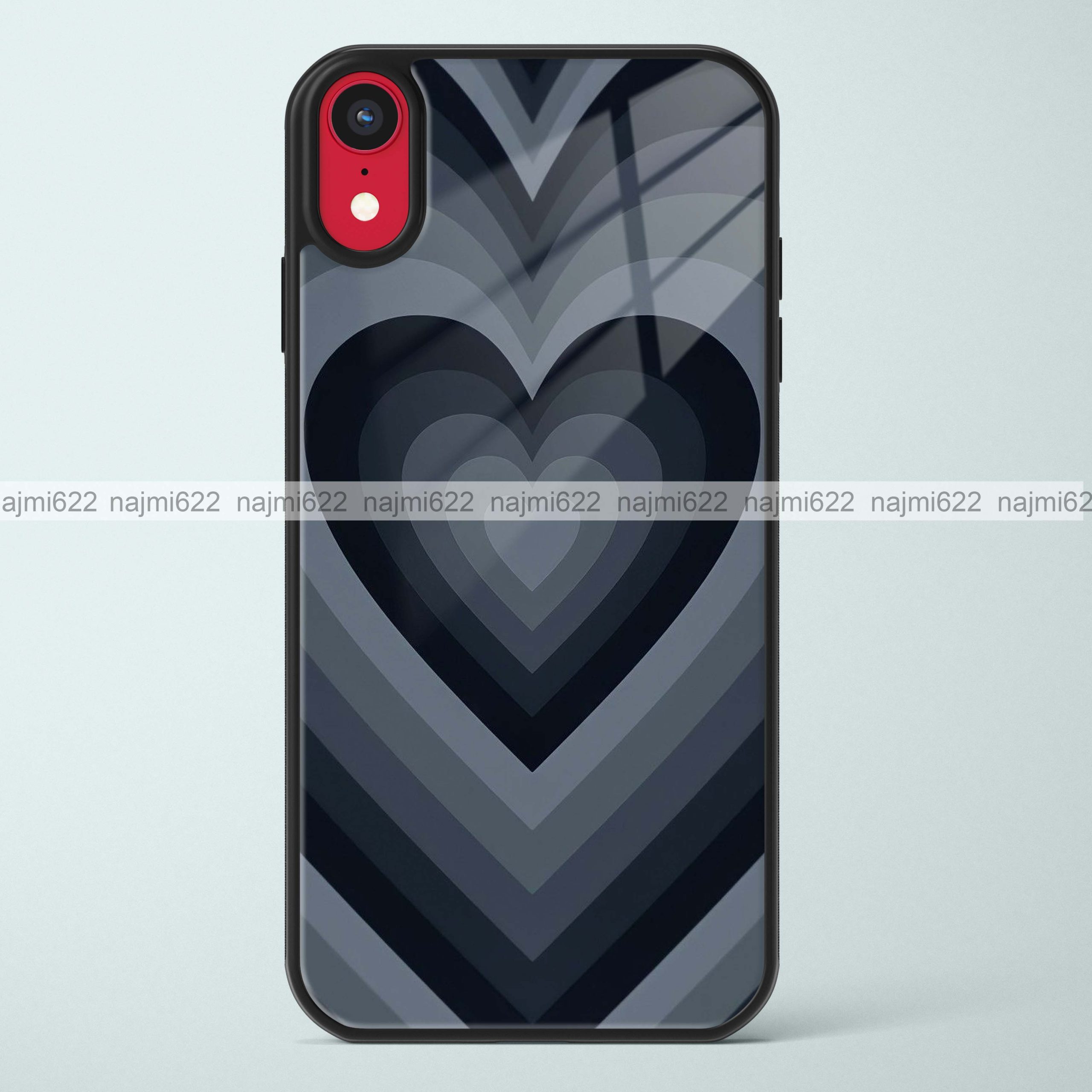 Grey Heart Glass Case