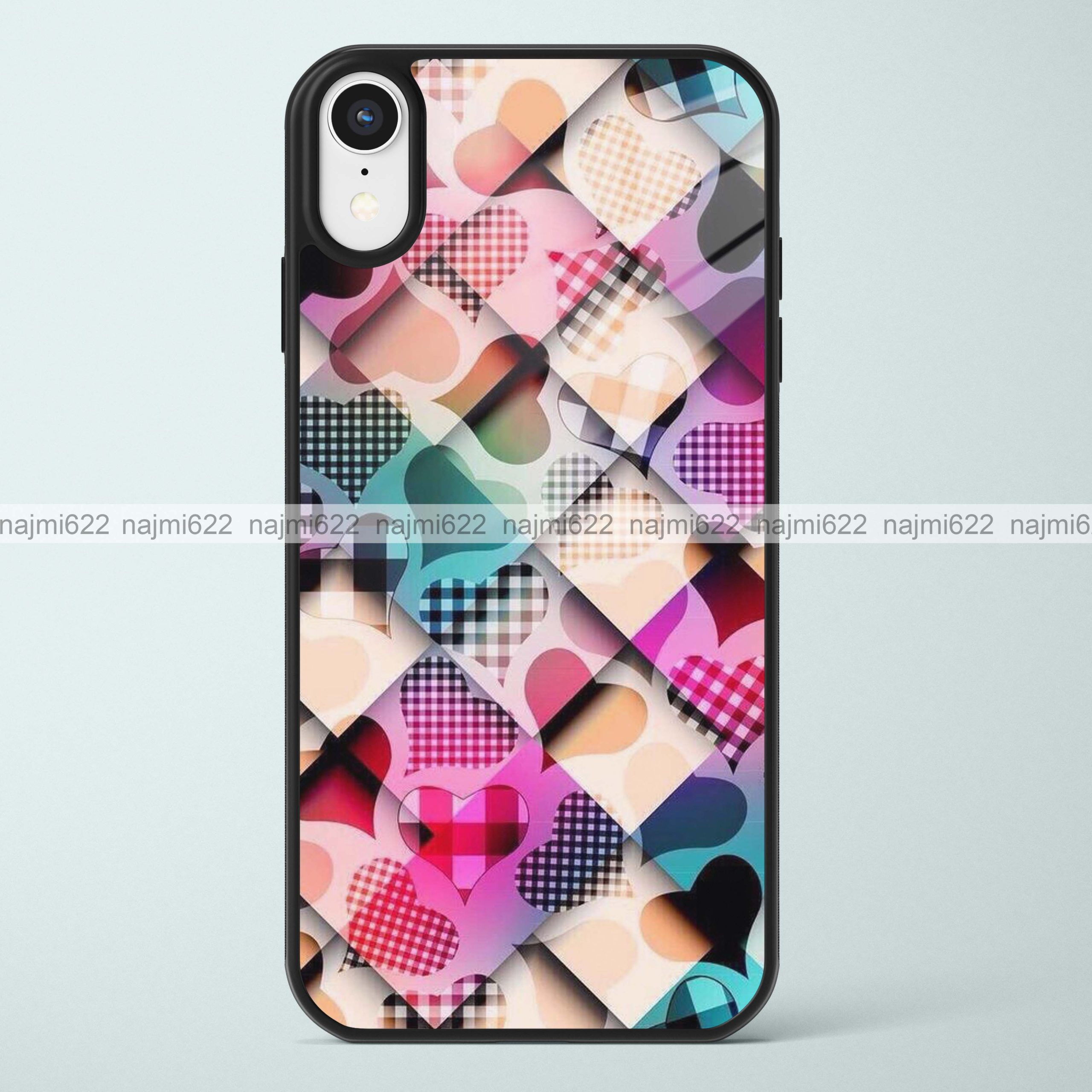 Heart Patches Glass Case