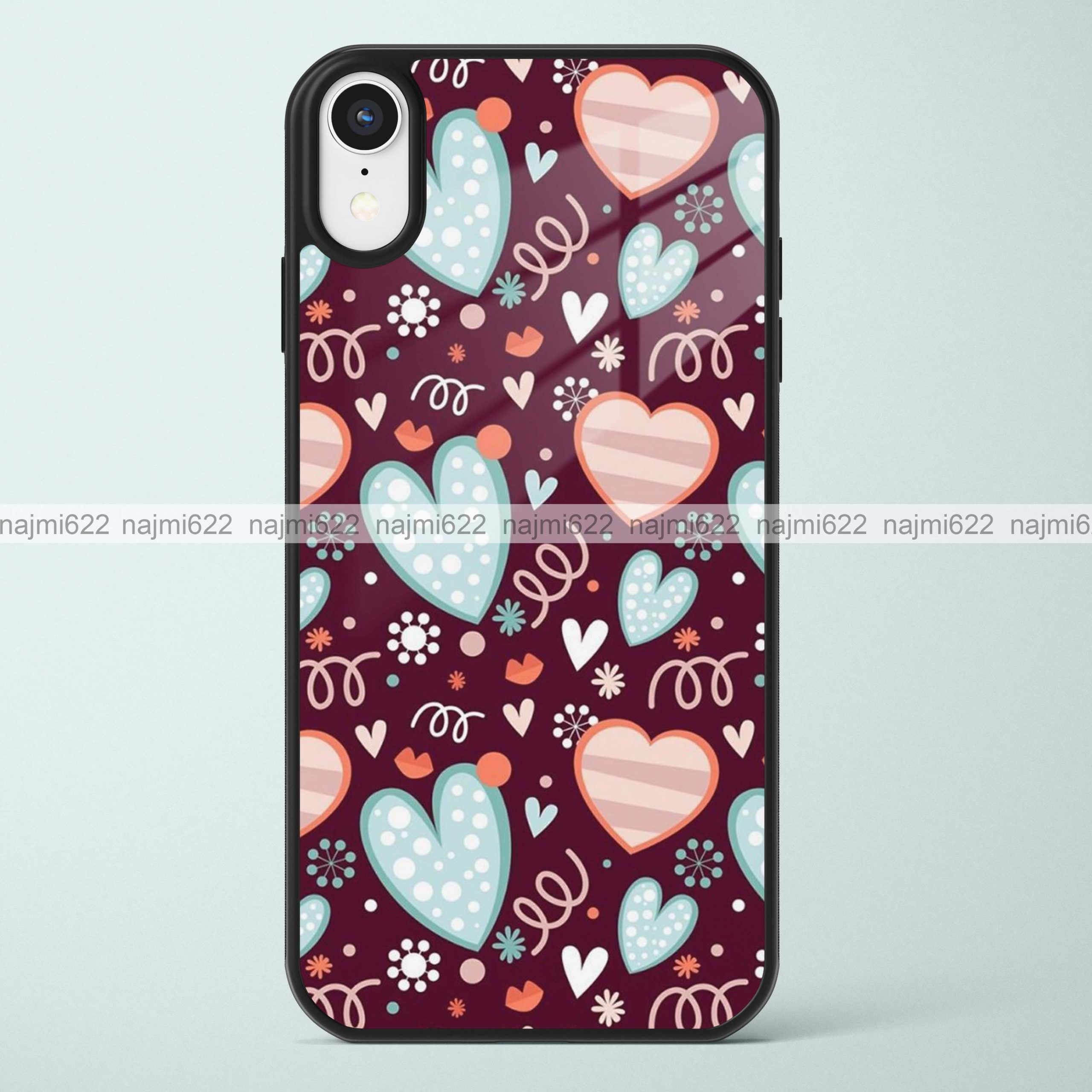 Hearts and Swirls Glass Case