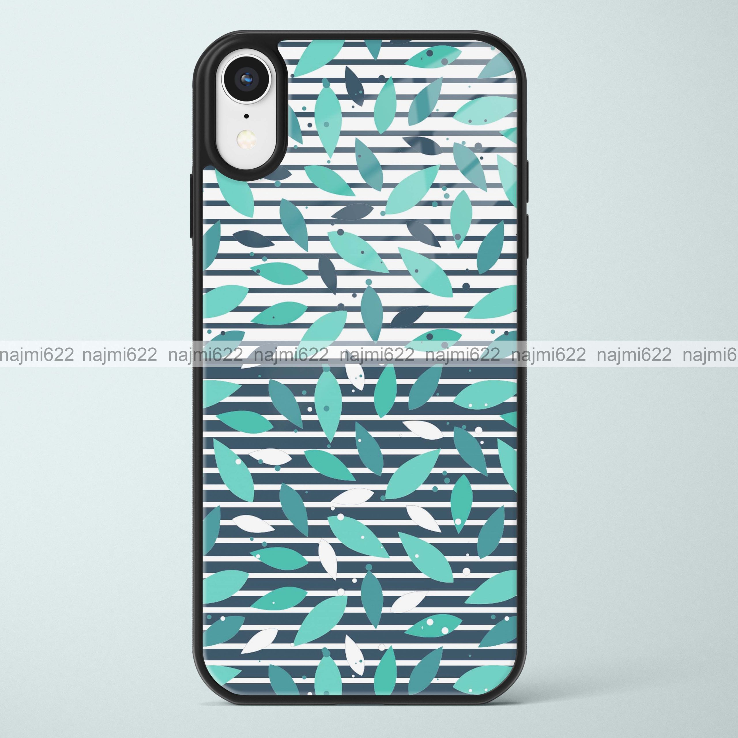 Leaves and Stripes Glass Case