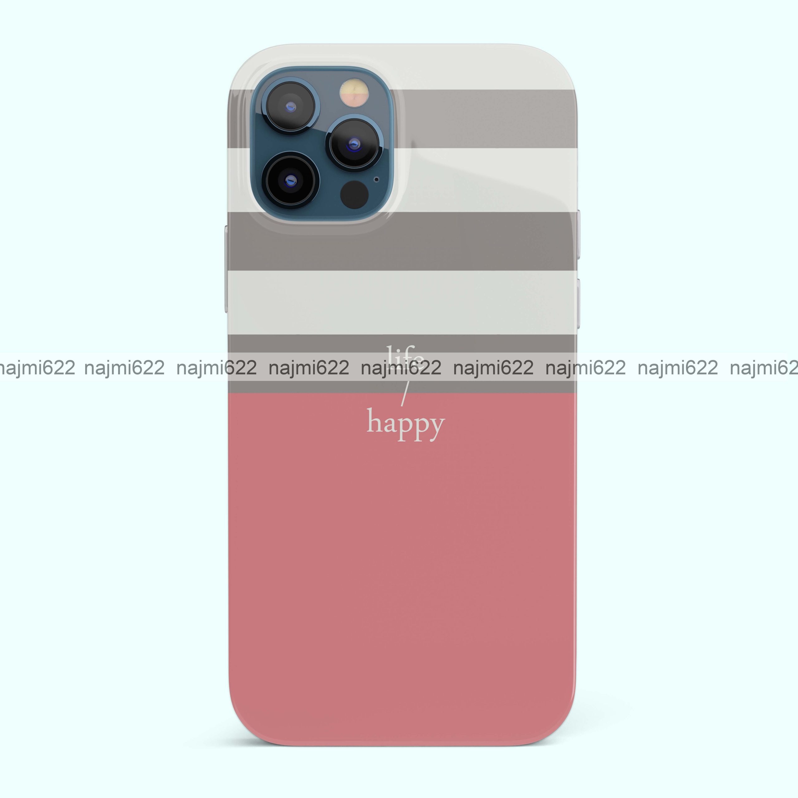 Life Happy Stripes Silicone Case