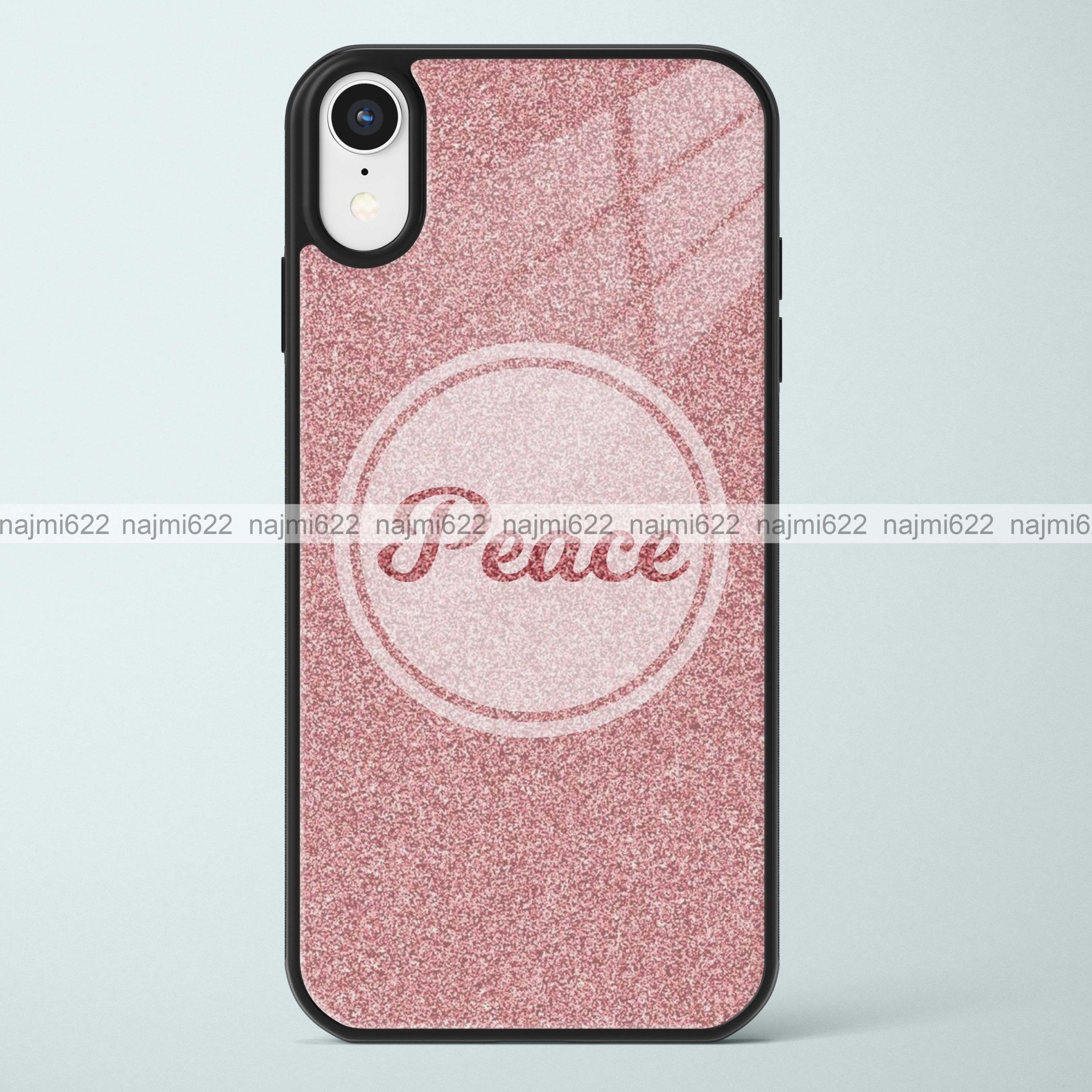 Peace Glitter Glass Case