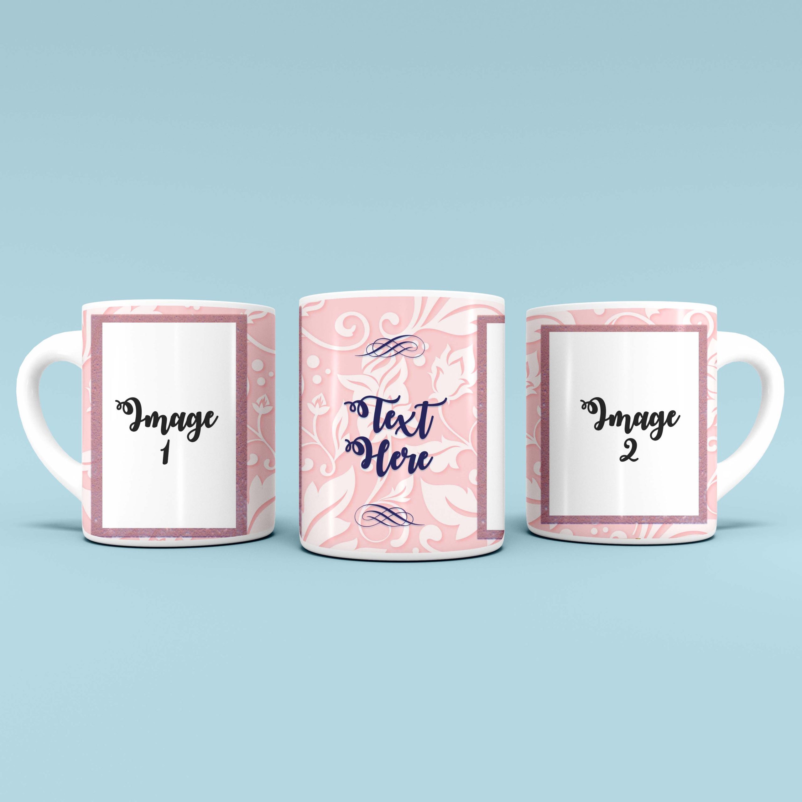 Pink Florals Customized Mug