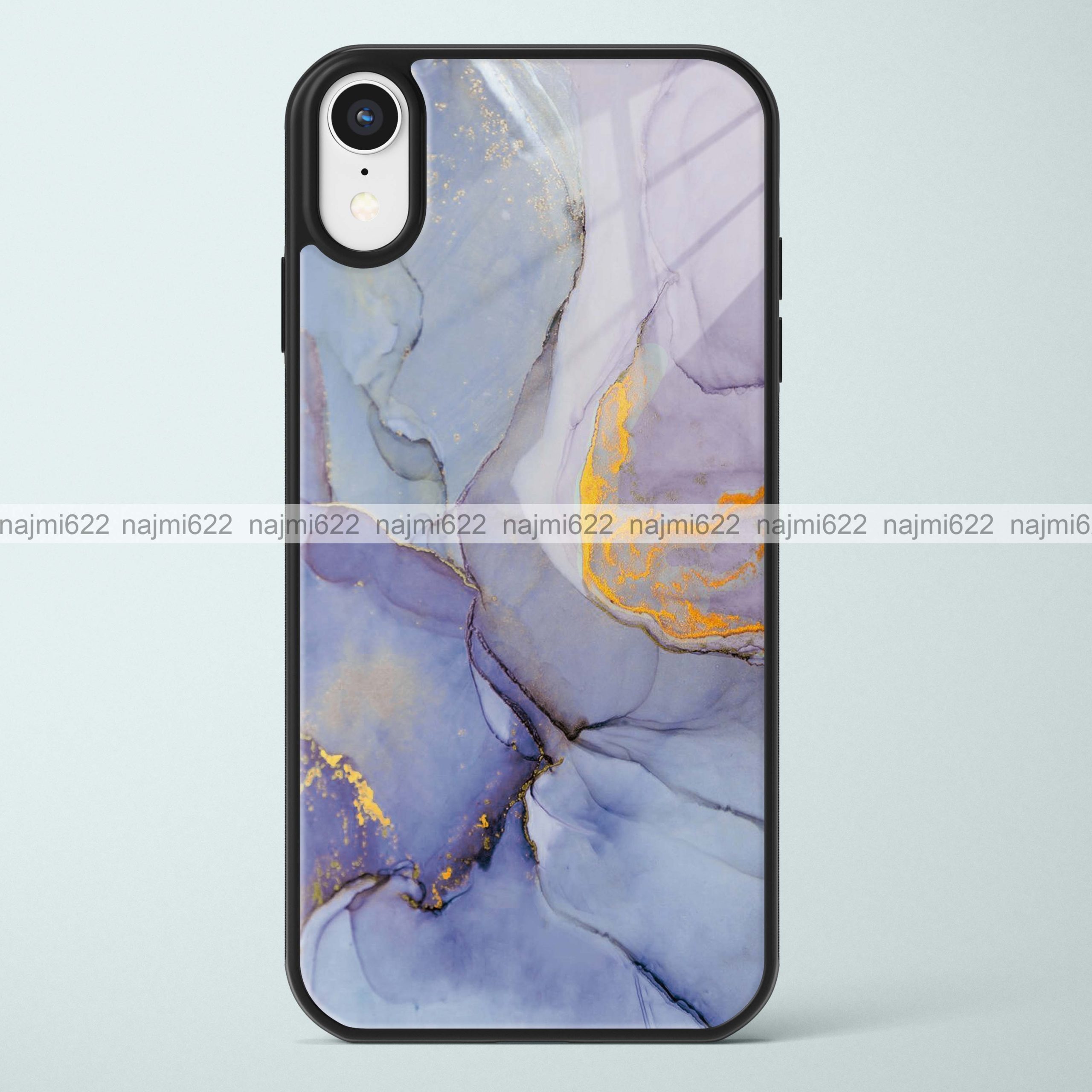 Purple Marble Glass Case