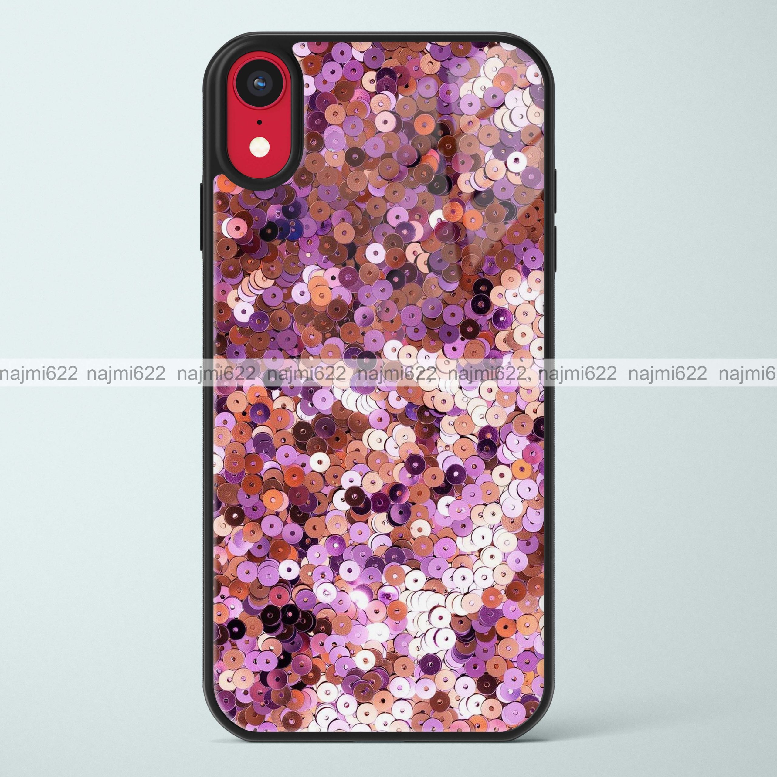 Purple Sequin Glass Case