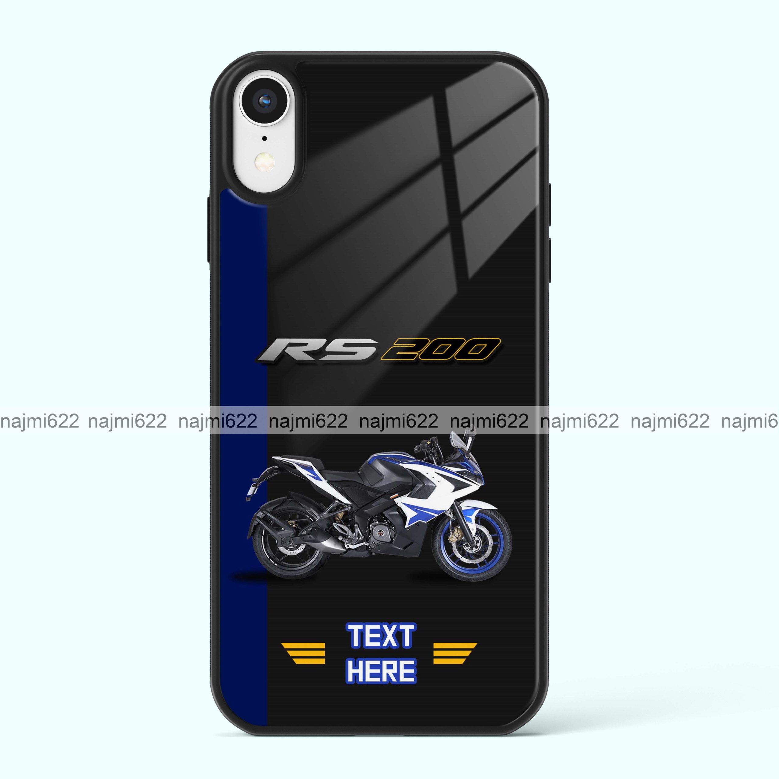 RS 200 Bike Name Glass Case