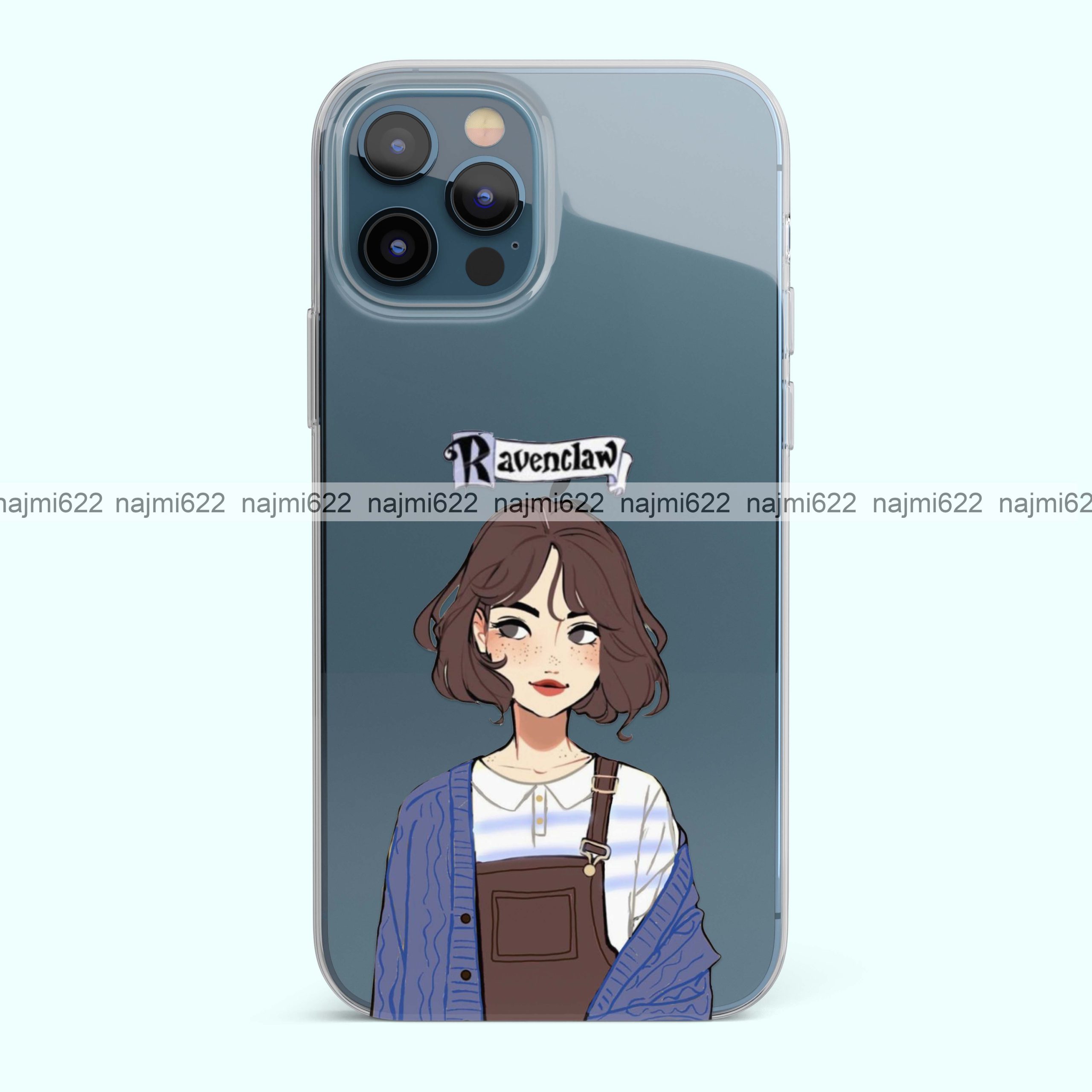 Ravenclaw Girl Illustration Transparent Silicone Case
