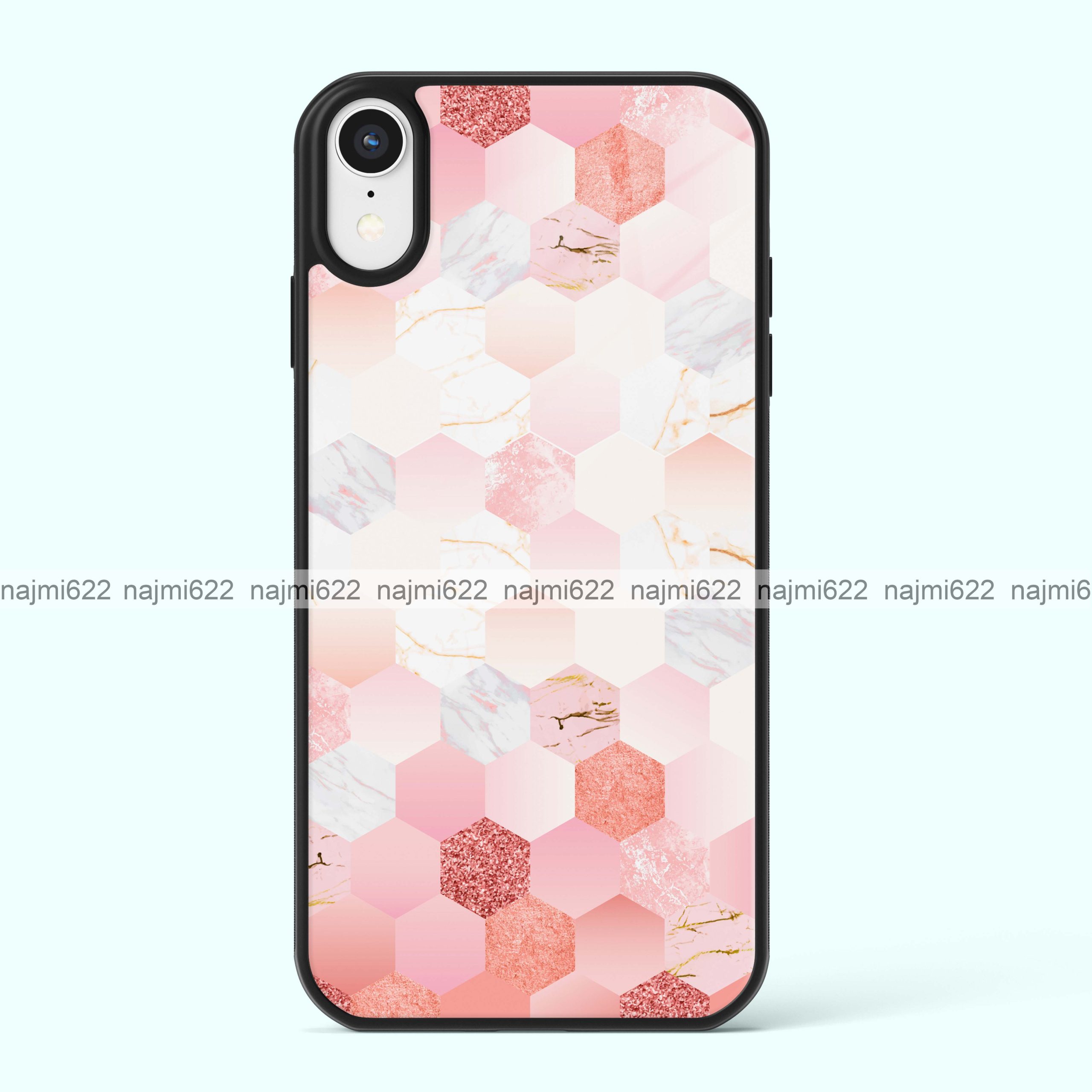 Rosegold Hexagon Glass Case