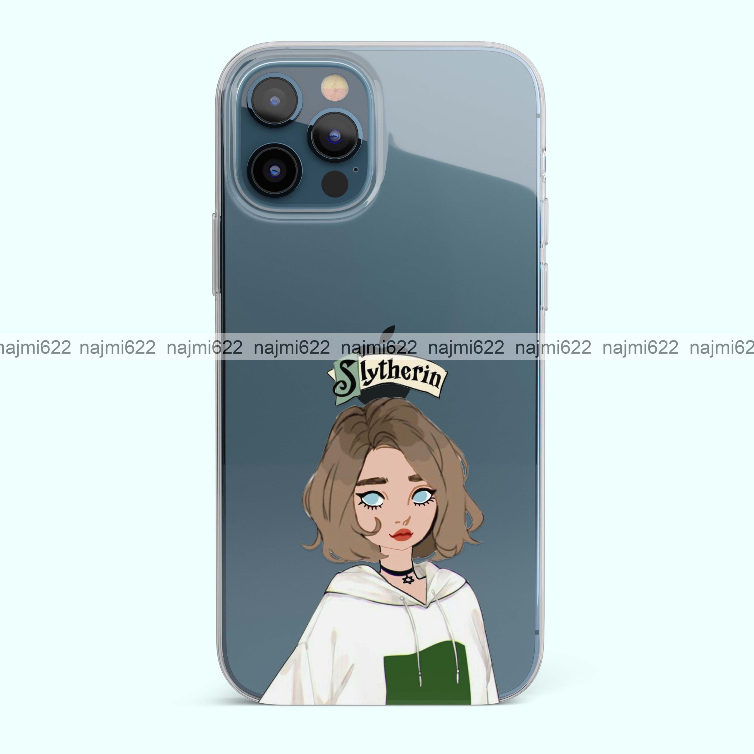 Slytherin Girl Illustration Transparent Silicone Case