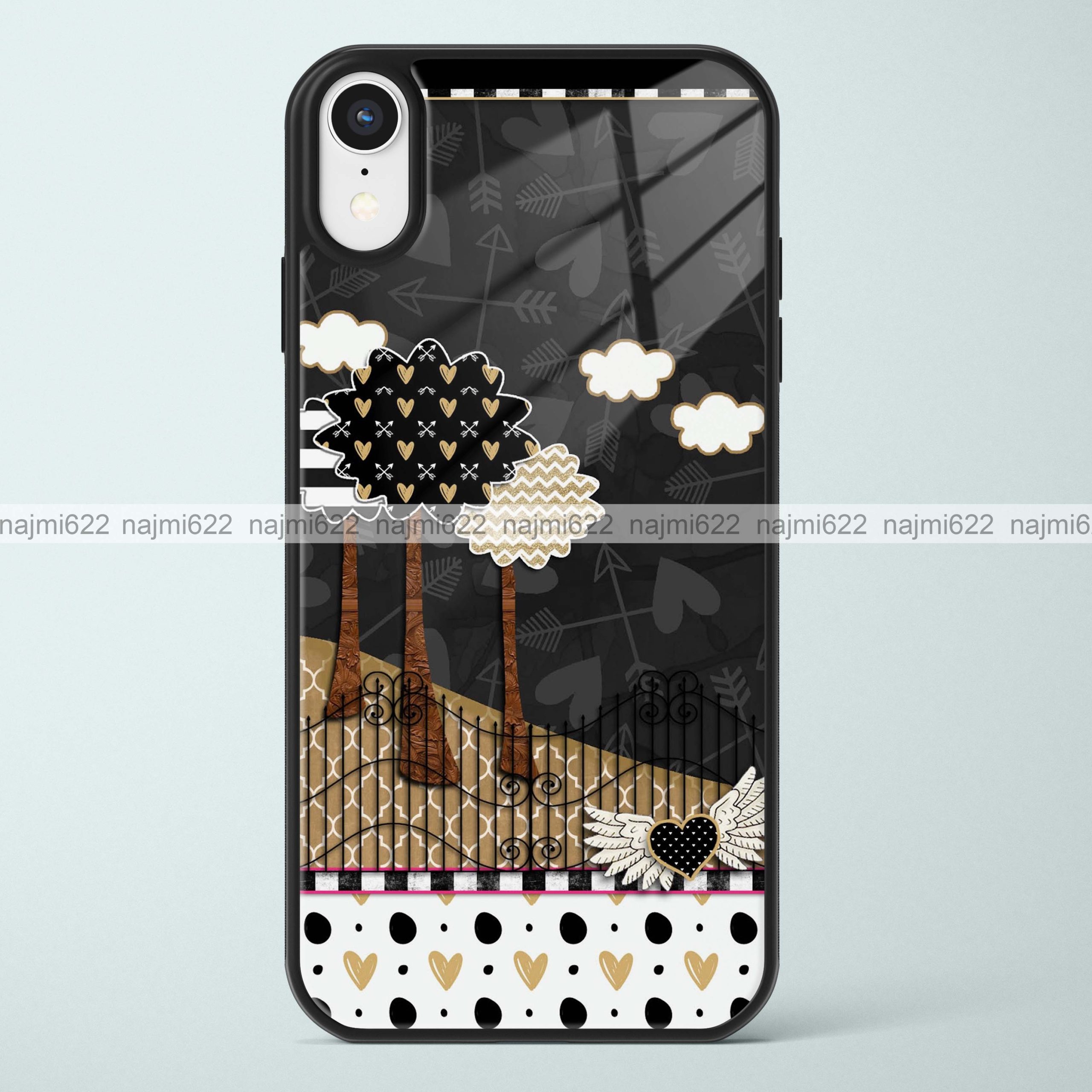 Trees Hearts Glass Case