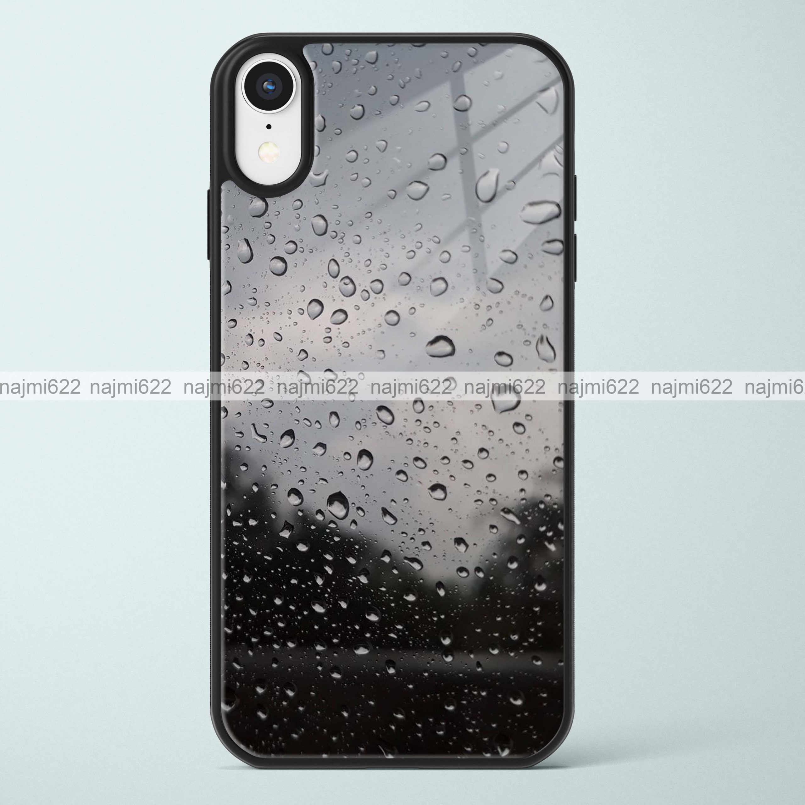 Water Droplets Glass Case