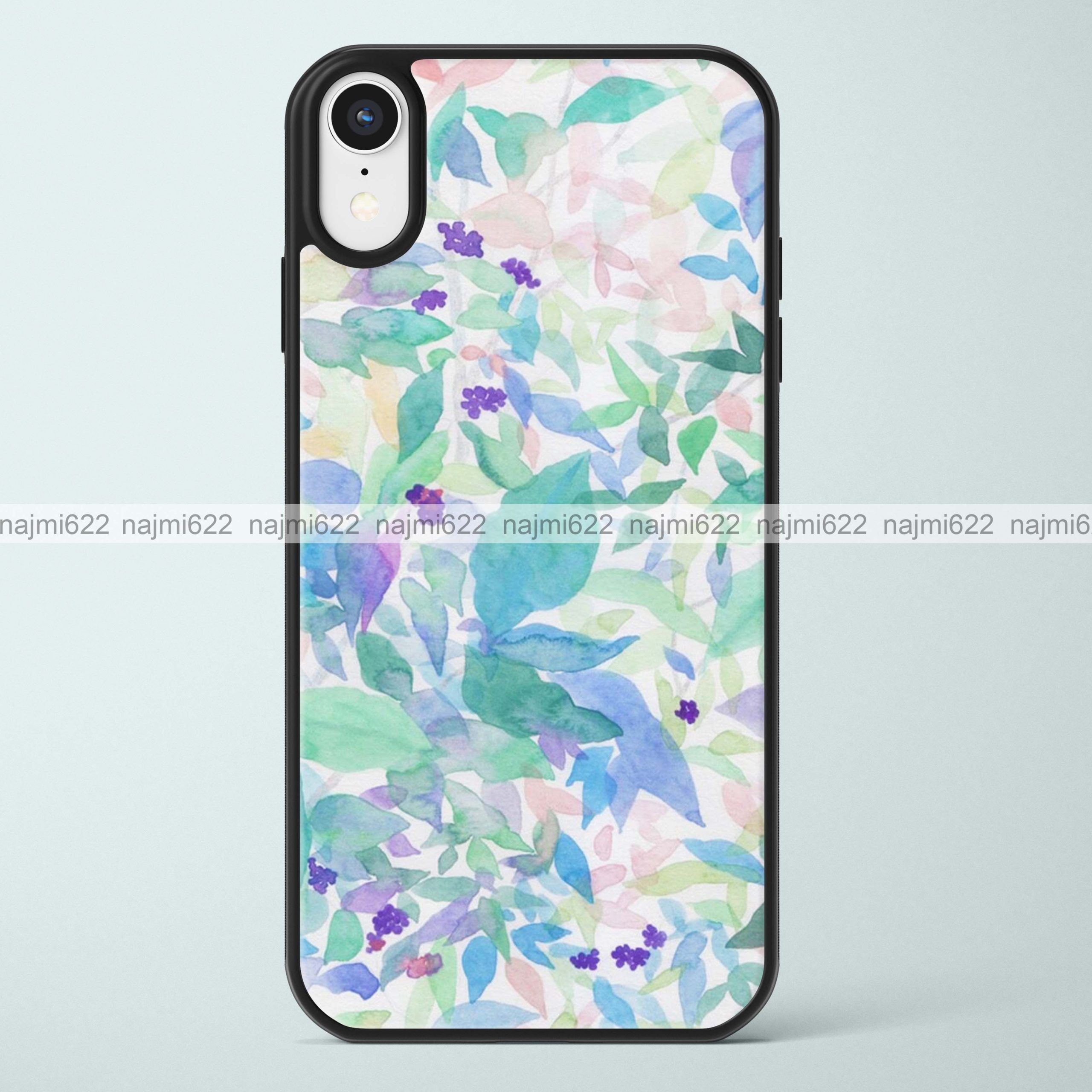 Watercolor Leaf Glass Case