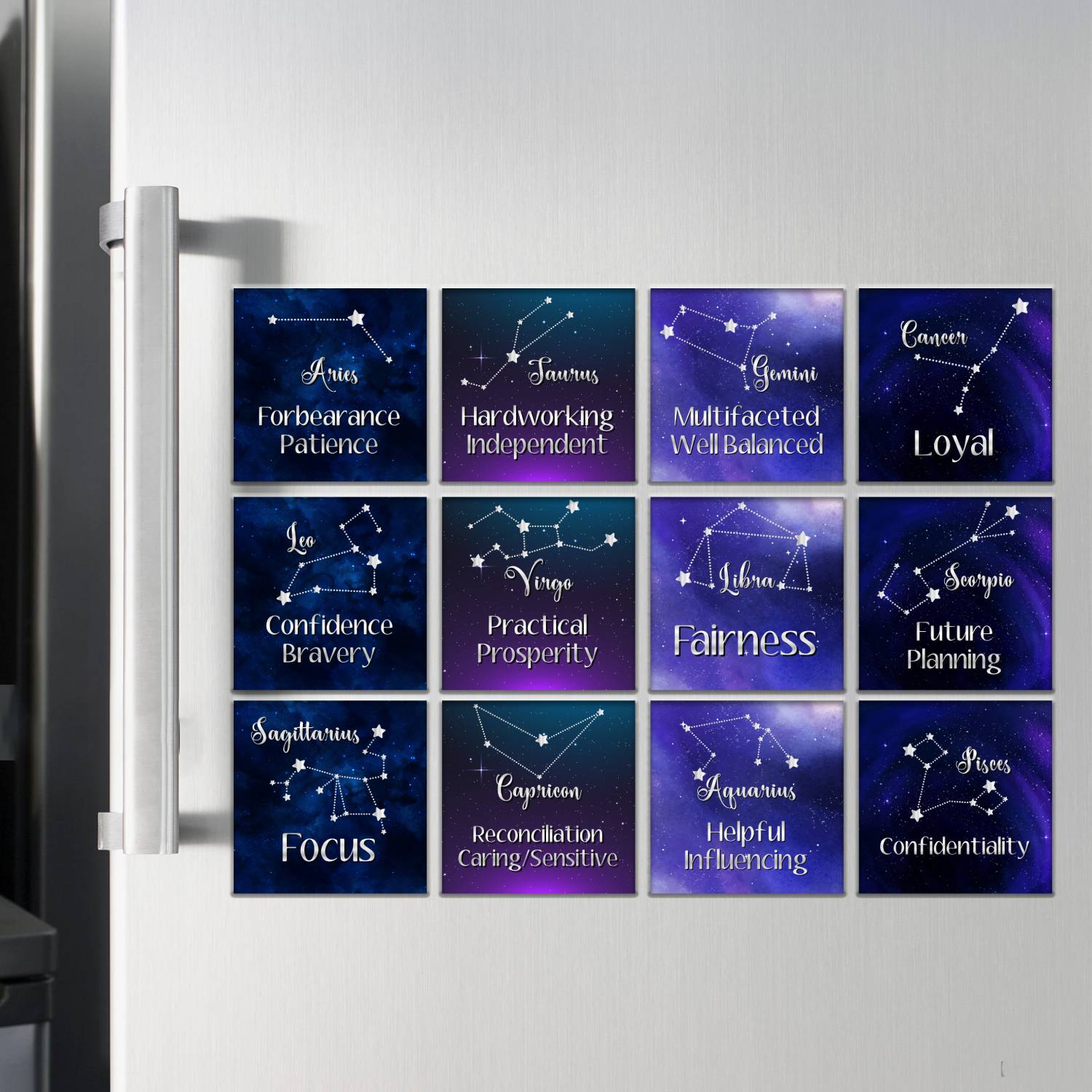 Zodiac Signs & Their Qualities Sublimation Magnet